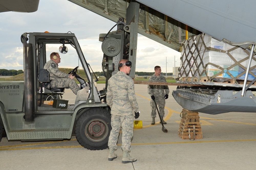 115th Fighter Wing provides assistance with Denton Humanitarian Assistance Program donations.