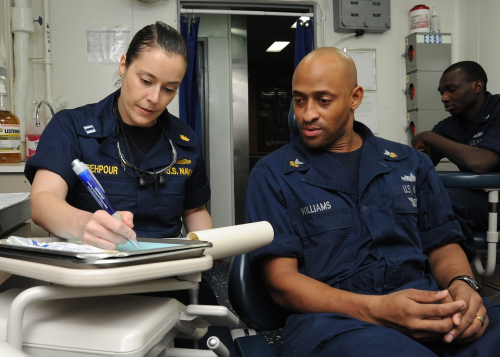 USS Enterprise sailor at work