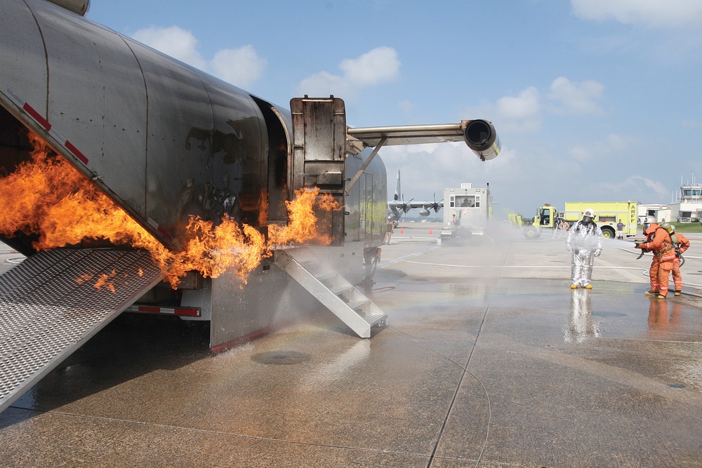 Okinawans, Marines sharpen aircraft fire, rescue procedures