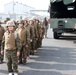 Gunnery Sgt. Timothy L. Thompson, Marine Wing Support Squadron 171 bulk fuels specialist and acting senior drill instructor of Jane Wayne Day, marches the spouse volunteers of MWSS-171 to the gas chamber here Sept. 14, 2012