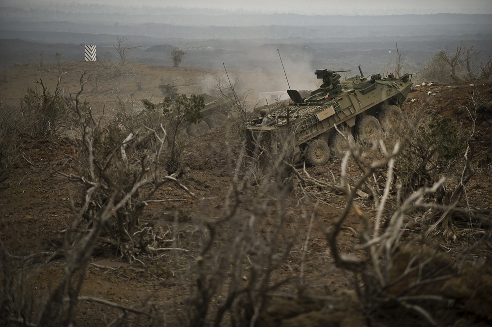 Hawaii's Stryker Brigade soldiers conduct realistic combined live fire exercise