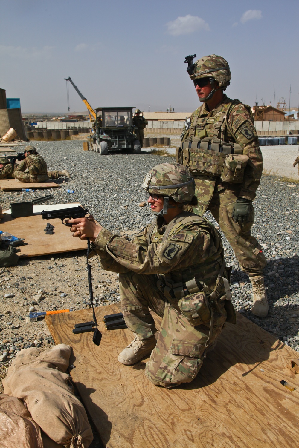 Soldiers qualify during FOB Shank range exercise