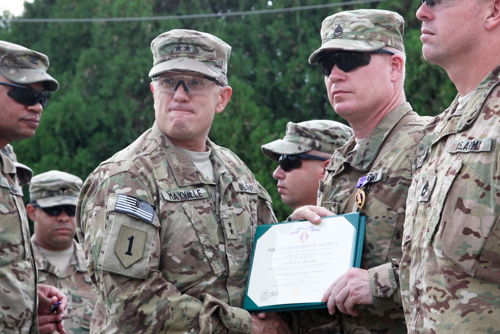 Purple Heart ceremony held on FOB Salerno