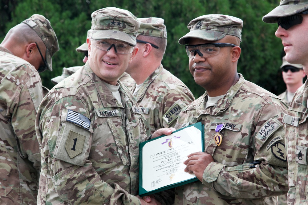 Purple Heart ceremony held on FOB Salerno
