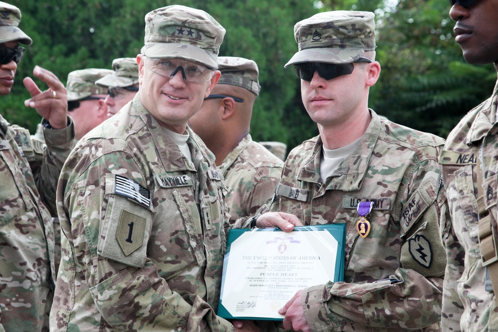 Purple Heart ceremony held on FOB Salerno