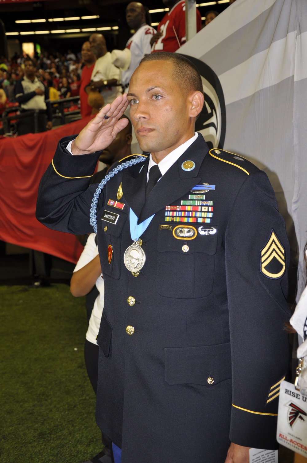 Falcons honor Fort Benning Ranger as their Hometown Hero