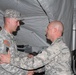 Air Force master sergeant congratulates Army staff sergeant