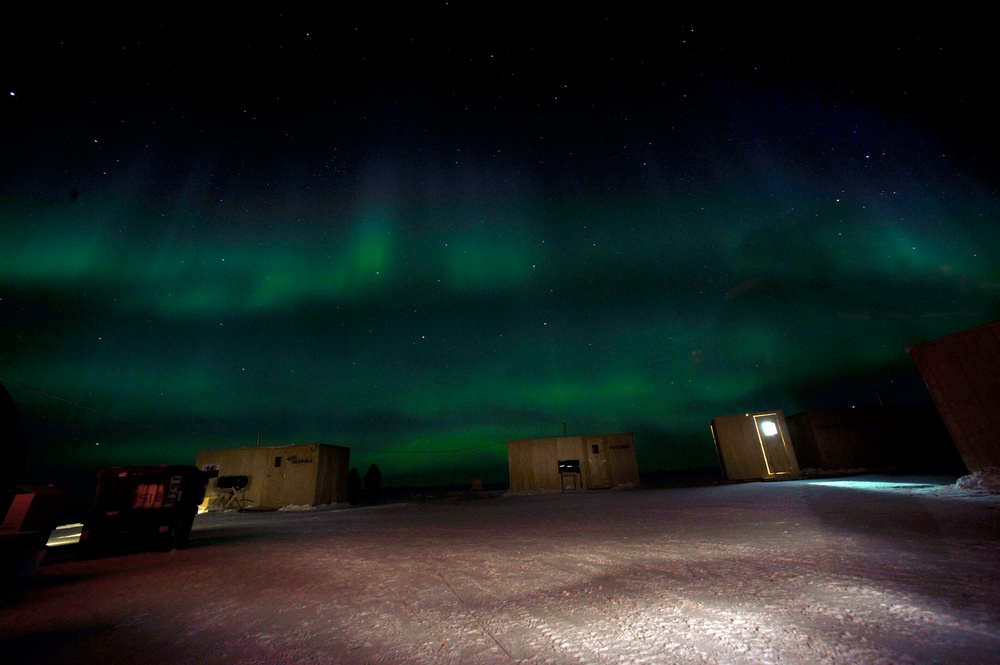 Aurora borealis lights up the night sky