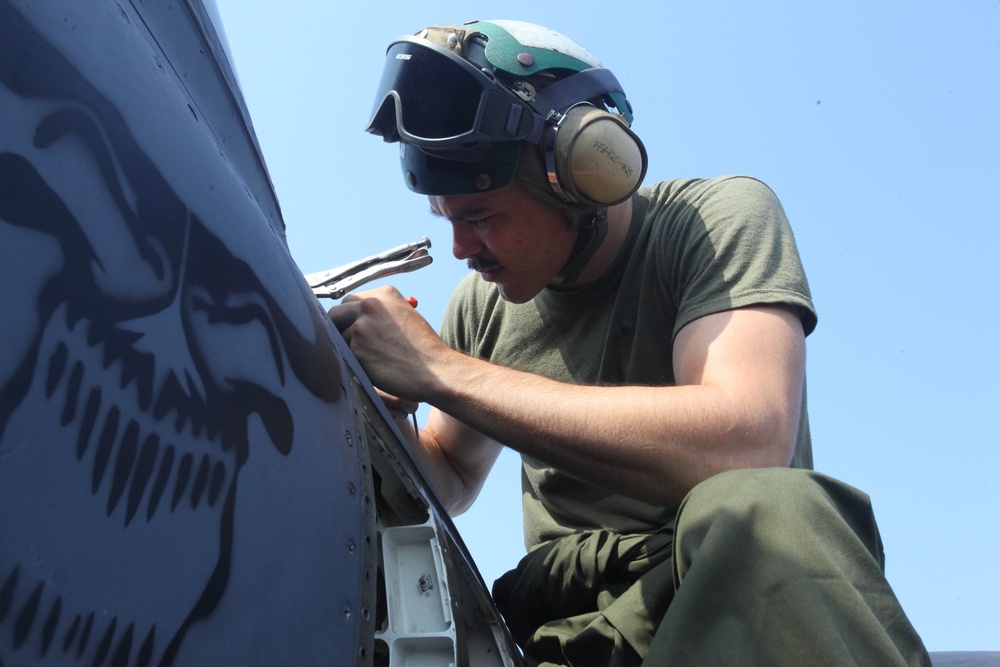 Photo Essay: Aircraft maintenance aboard amphibious shipping keeps U.S. Marines mission readyBy: Capt. Robert Shuford