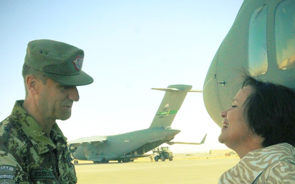 The Lithuanian minister of defense visits ISAFâ€™s Regional Command West
