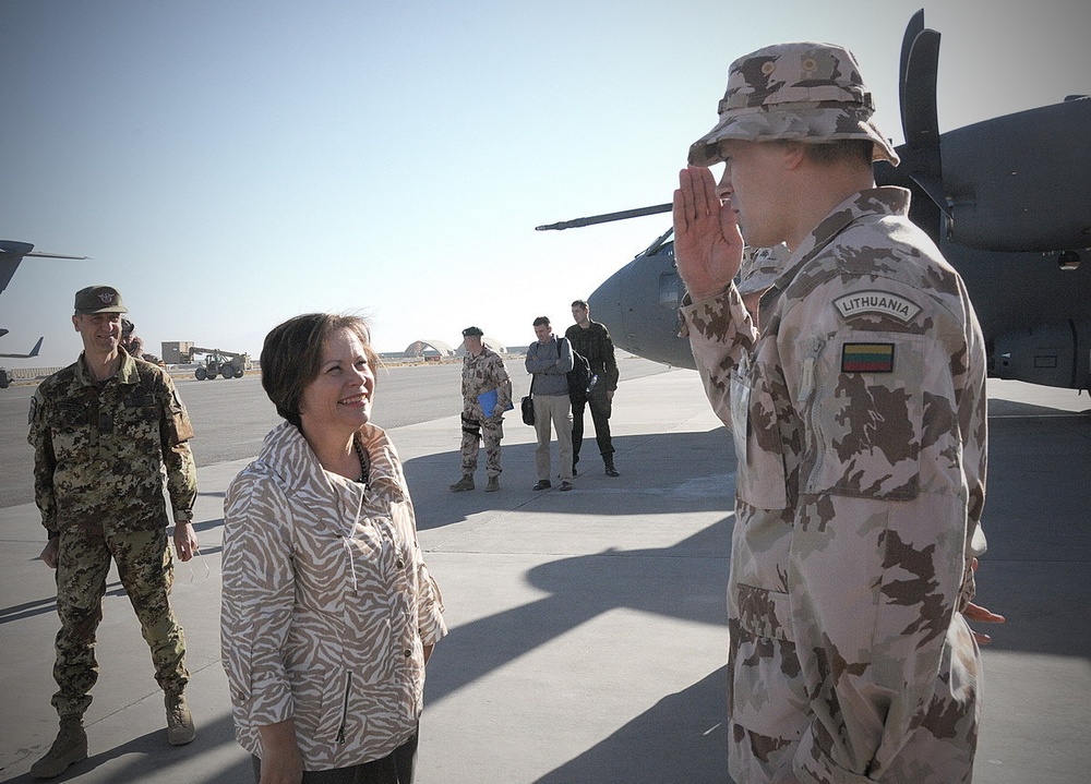 The Lithuanian minister of defense visits ISAFâ€™s Regional Command West