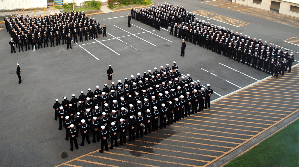 Sailors ready for uniform inspection