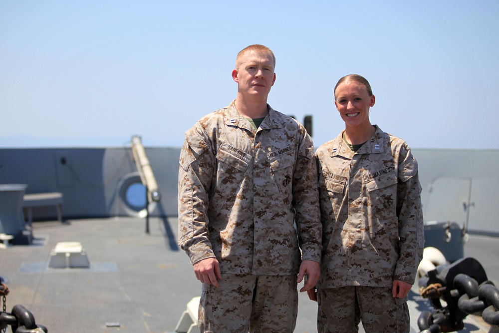 24th MEU promotes Marines on the USS New York