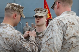 24th MEU promotes Marines on the USS Iwo Jima