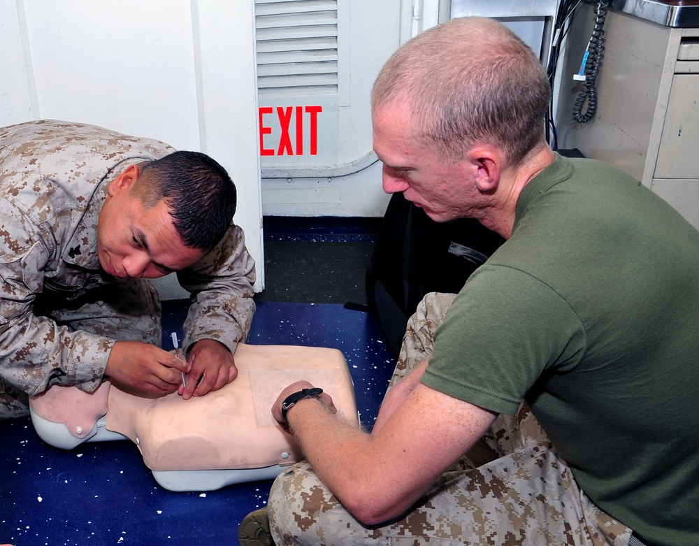 Medical training held aboard USS Rushmore