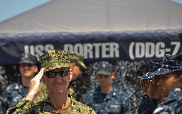 Vice admiral speaks to USS Porter crew in Bahrain