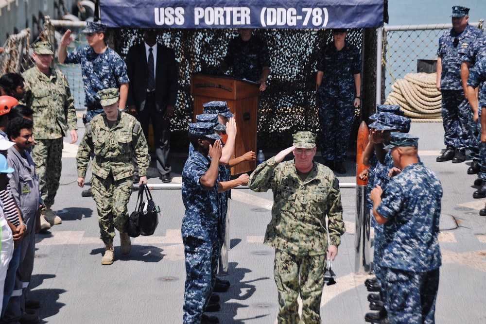 Vice admiral speaks to USS Porter crew in Bahrain