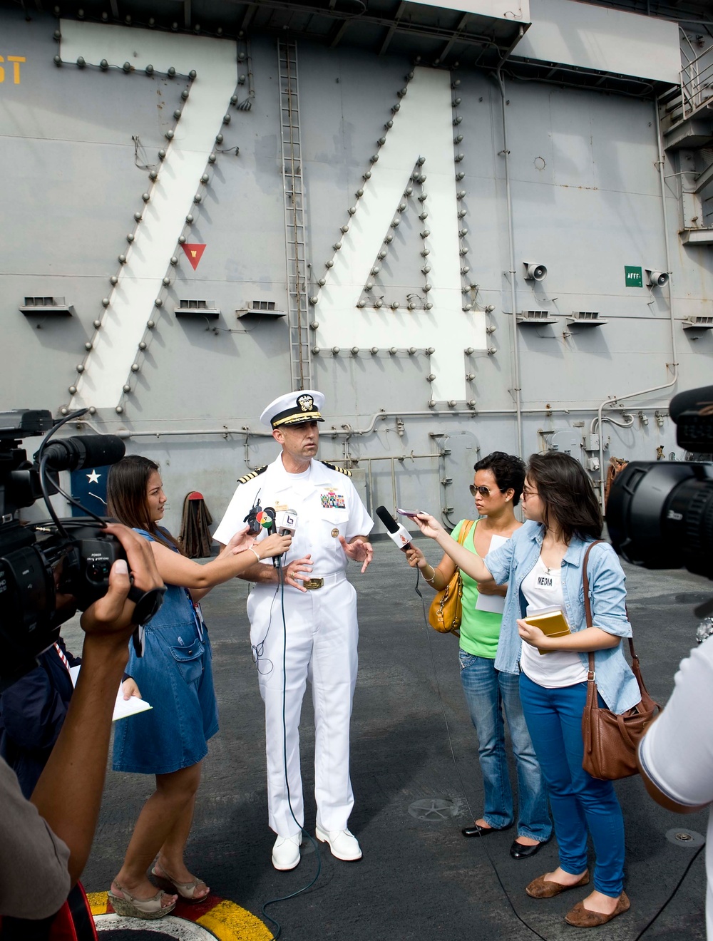 The strike group anchored off of the coast of Phuket, Thailand, for a port visit