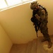 A Kentucky National Guard soldier checks the stairs in southern Afghanistan