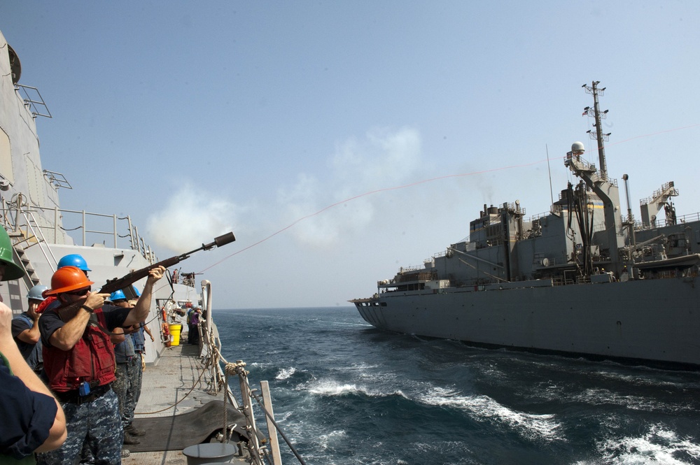 USS Nitze replenishment at sea