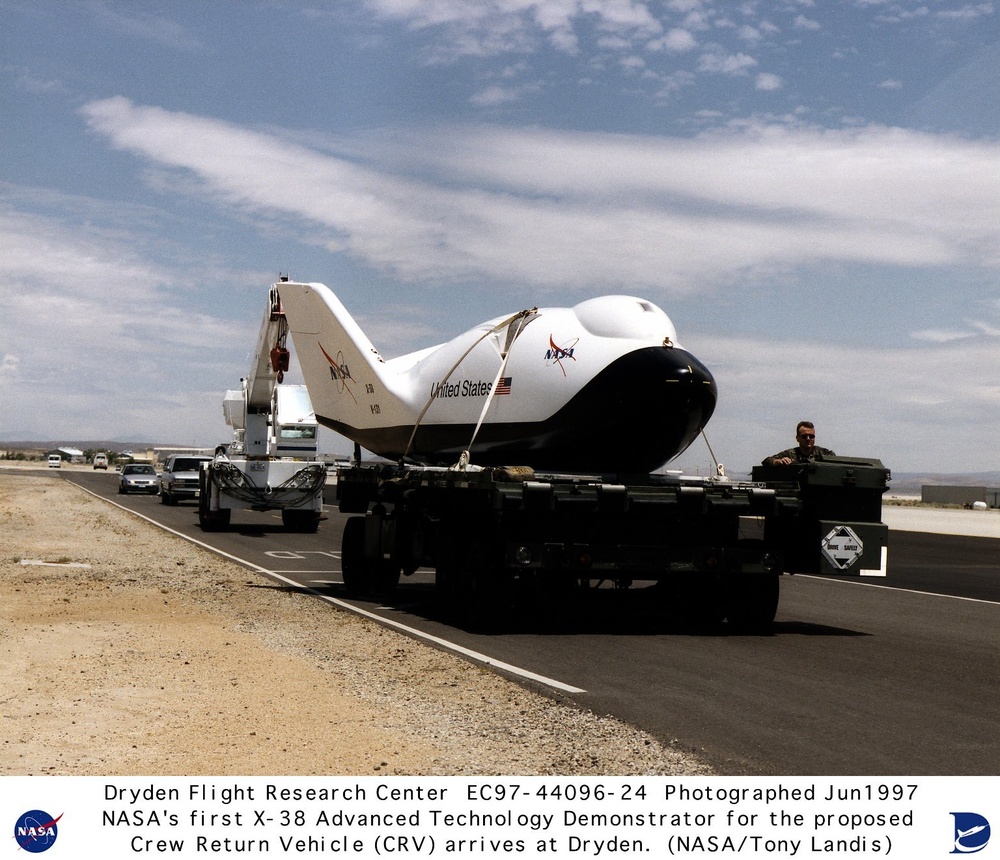 X-38 Arrival at NASA Dryden on June 4, 1997