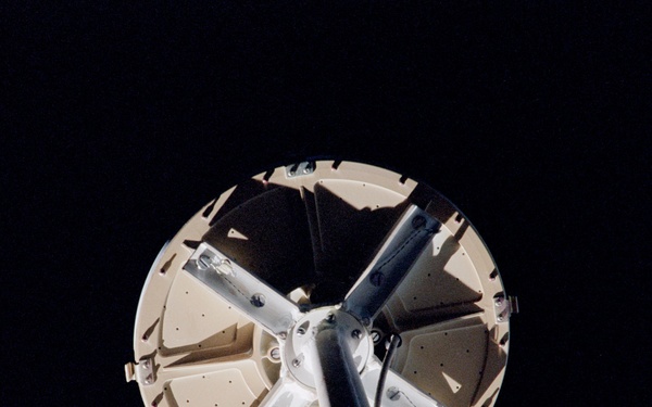 Back of Kurs antenna on Service Module/Zvezda solar array