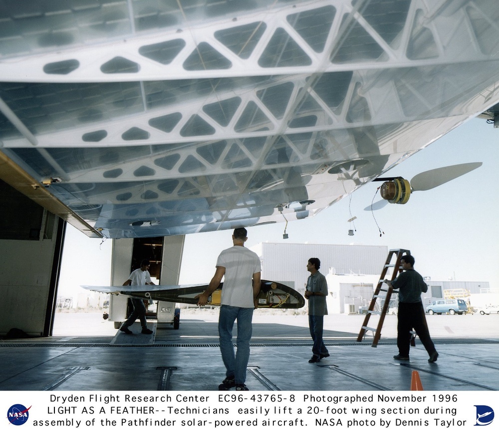 Pathfinder aircraft being assembled - wing assembly