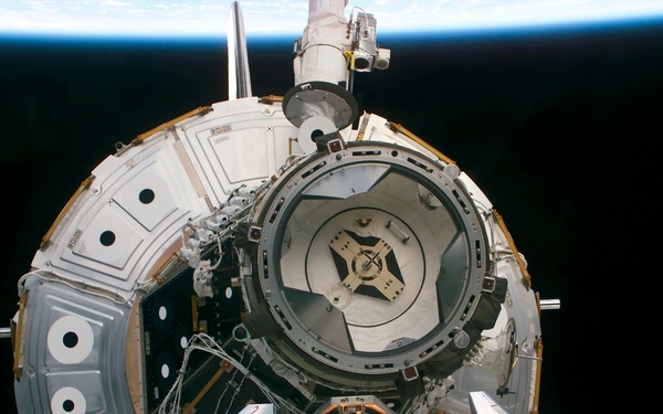 View of Node 1 being unberthed from the STS-88 Endeavour's payload bay