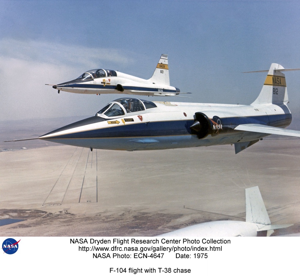 F-104 flight with T-38 chase