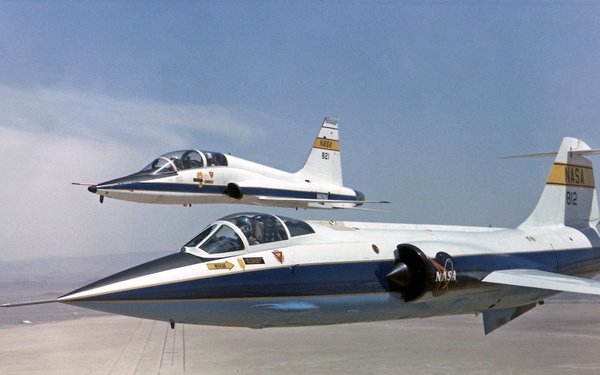 F-104 flight with T-38 chase