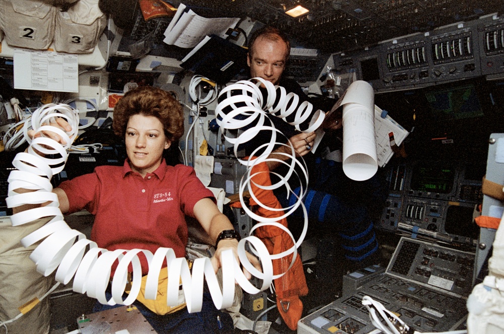 Crewmembers with TIPS paper in flight deck