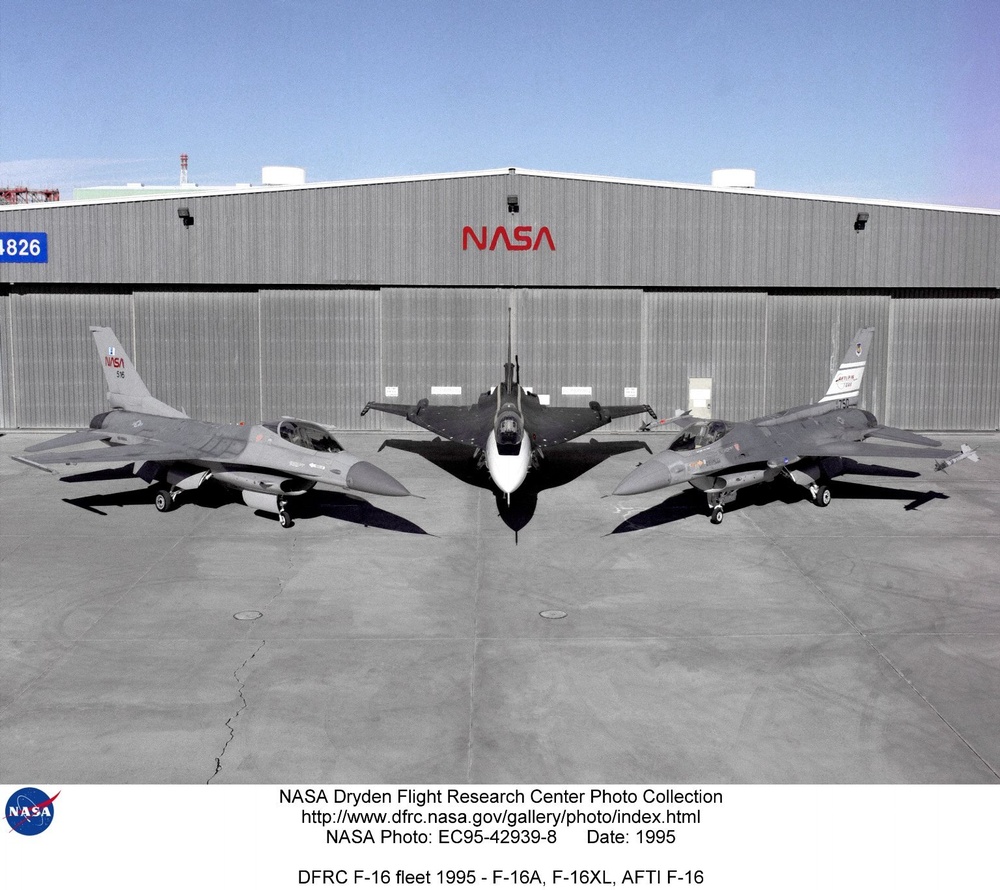 DFRC F-16 fleet 1995 - F-16A, F-16XL, AFTI F-16