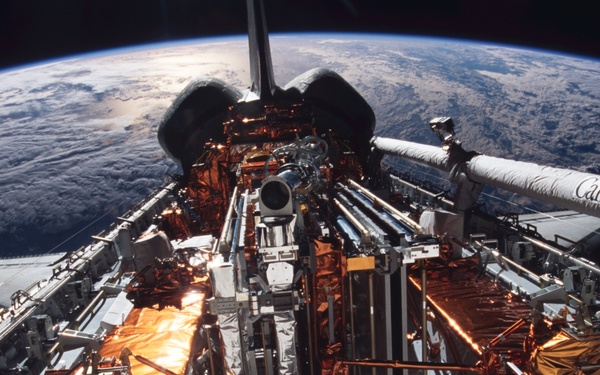 Empty payload bay prior to docking