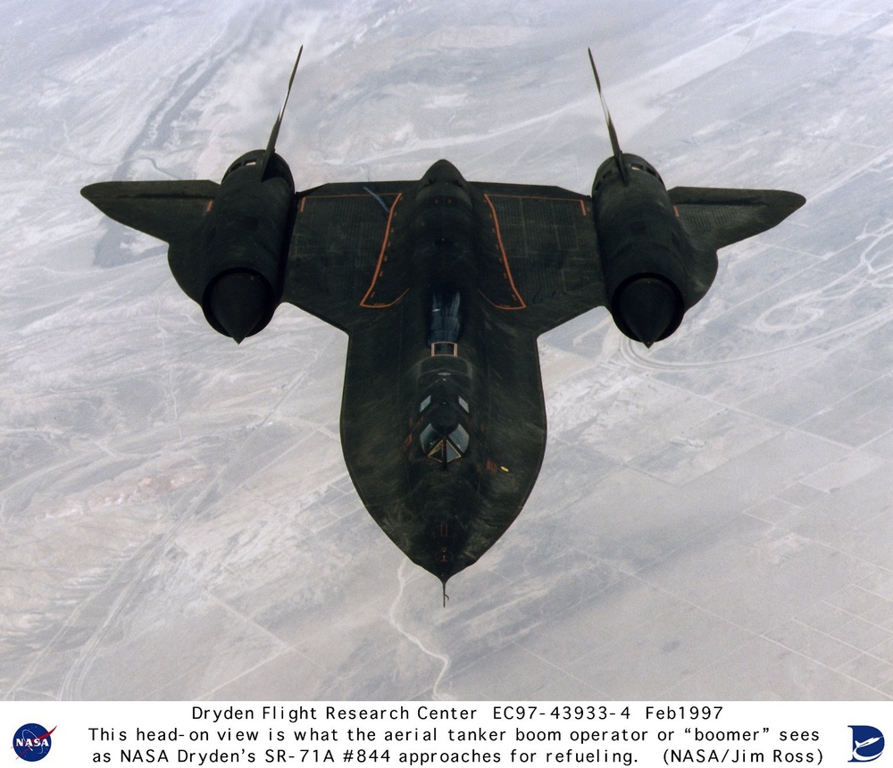 SR-71A - in Flight View from Tanker during an Airborne Refueling