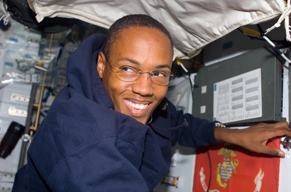 View of STS-118 MS Drew in the MDDK of the Shuttle Endeavour
