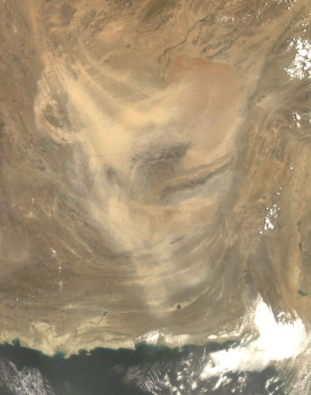 Dust Storm over Southwestern Afghanistan: Natural Hazards
