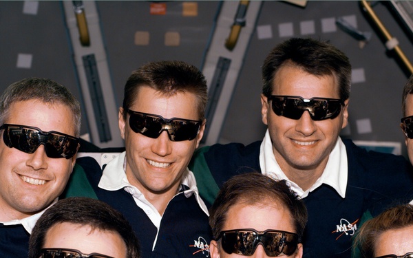 STS-90 onboard crew portrait