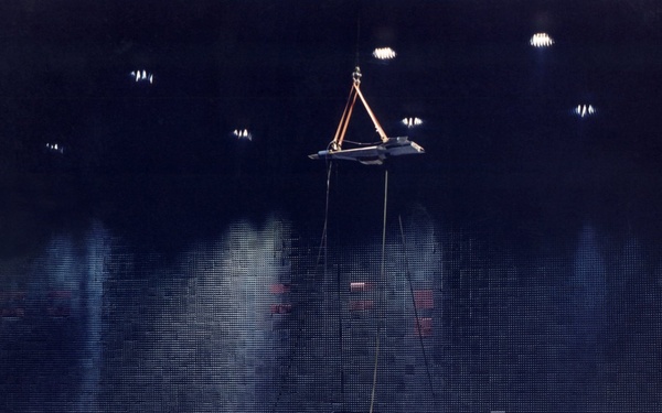 X-43A Undergoing Controlled Radio Frequency Testing in the Benefield Anechoic Facility at Edwards Ai