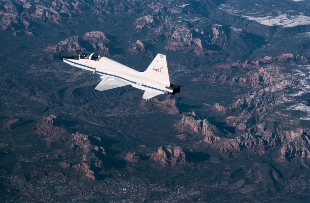 Views of T-38 aircraft in flight