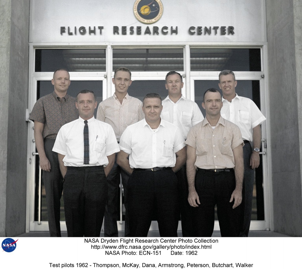 Test pilots 1962 - Thompson, McKay, Dana, Armstrong, Peterson, Butchart, Walker