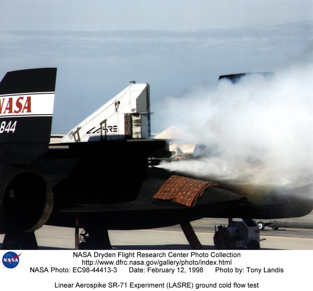 Linear Aerospike SR-71 Experiment (LASRE) ground cold flow test