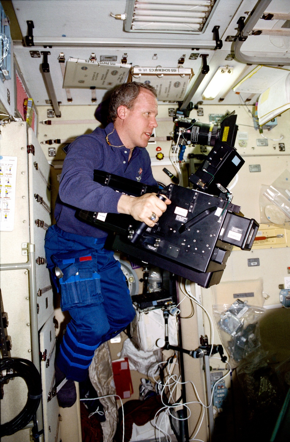 Jones films with the IMAX Camera in Zvezda SM