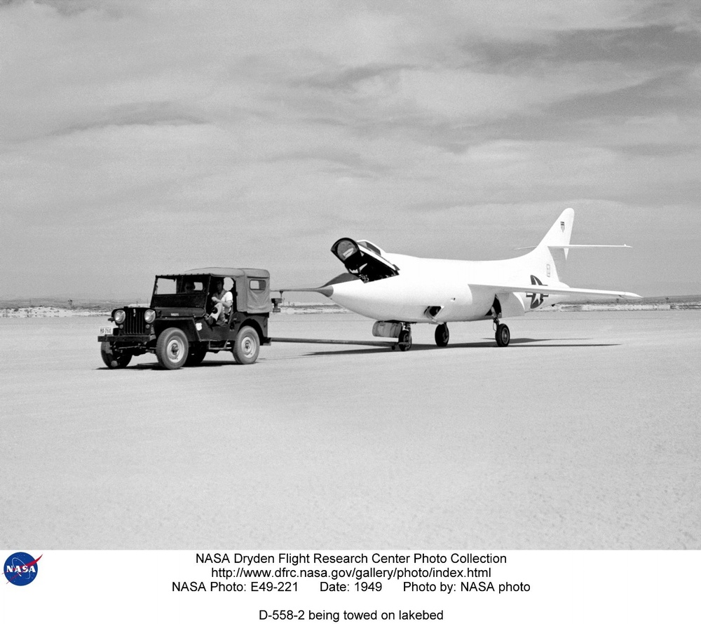 D-558-2 being towed on lakebed