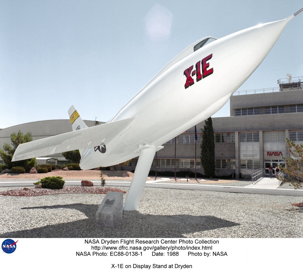 X-1E on Display Stand at Dryden