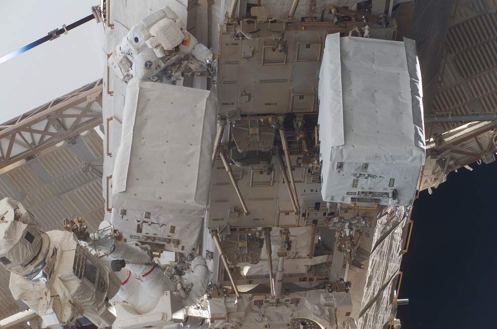 Walheim and Schlegel during EVA 2