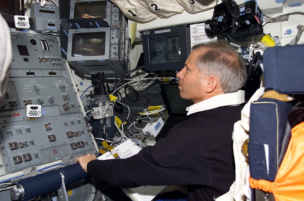 CDR Cockrell on aft flight deck