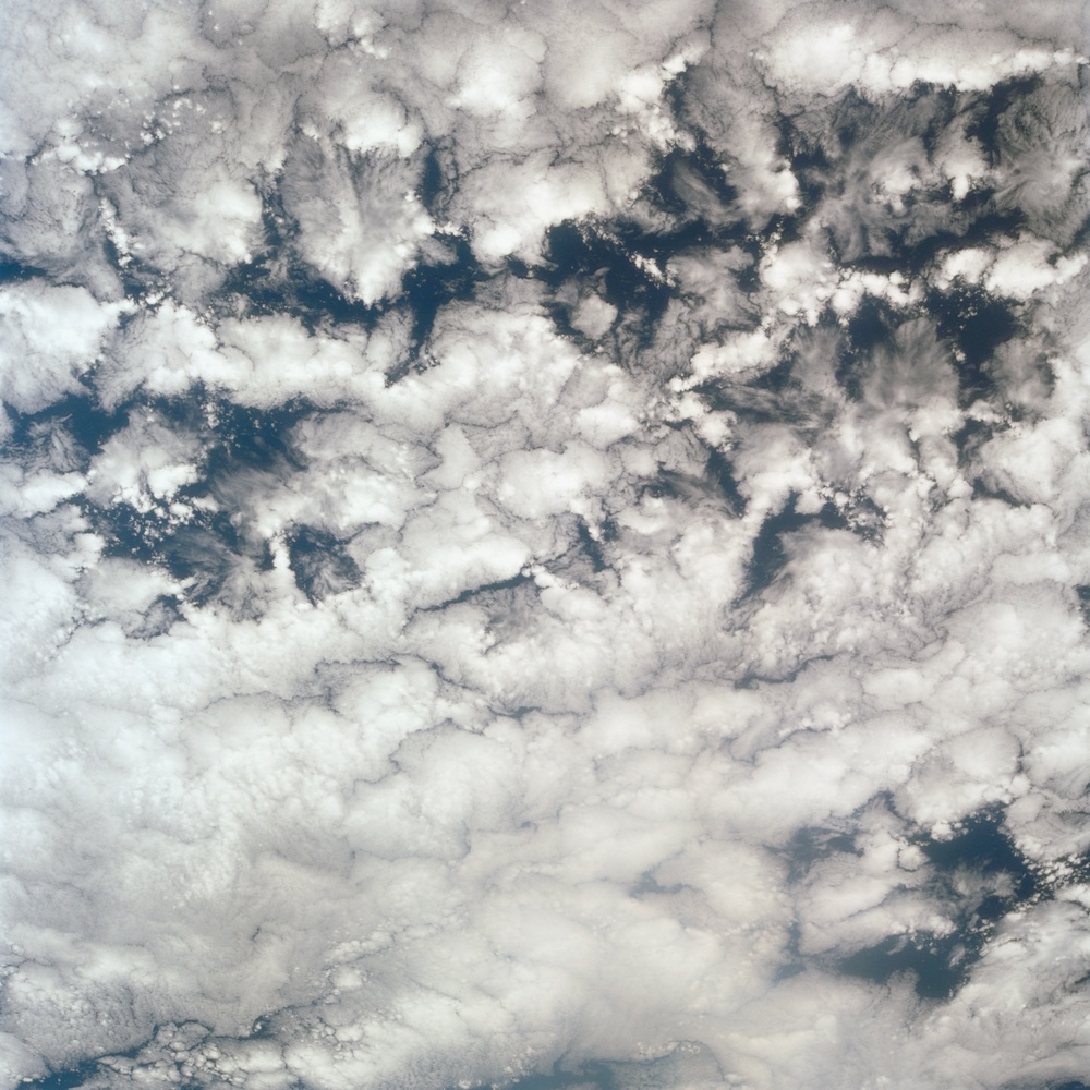 Earth observation image of clouds over the Pacific Ocean taken during STS-100