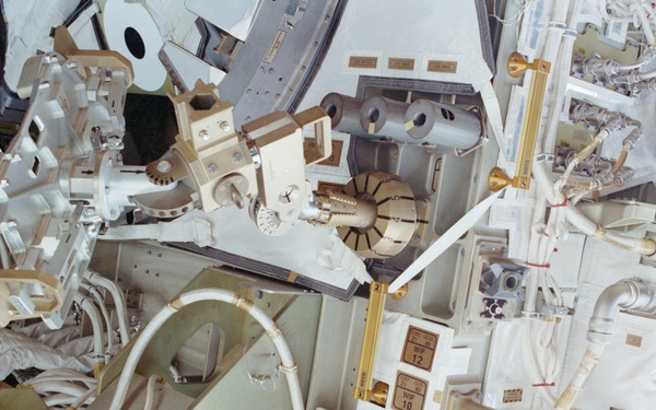 View of the Circuit Interrupt Device installation area on the Z1 Truss for STS-108's EVA