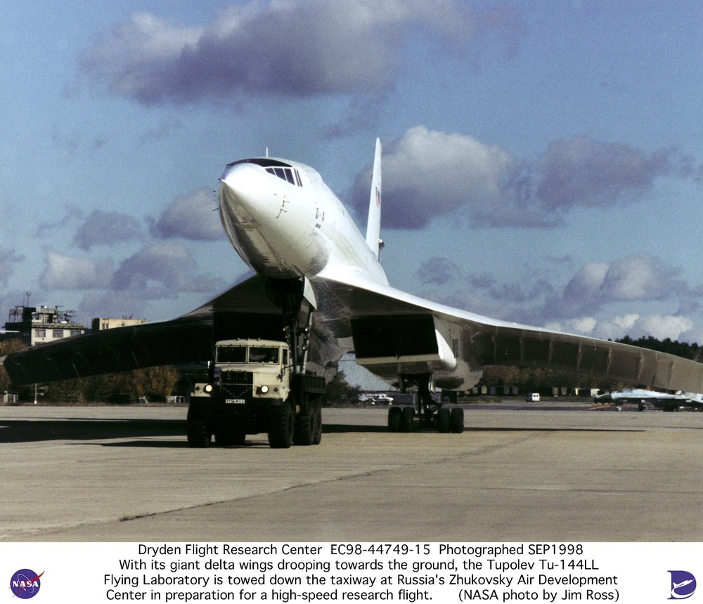 Tu-144LL SST Flying Laboratory Being Towed Down Taxiway