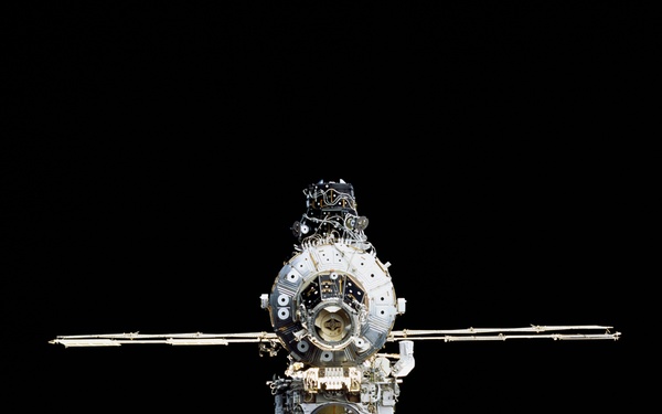 Post-undocking view of ISS during STS-92 showing new Z1 truss